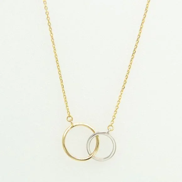 Soleil 14K Gold Layered Silver Circles Necklace - Picture 1 of 10